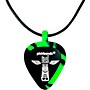 Pickbandz Pick-Holding Pendant/Necklace Neon Green Swirl