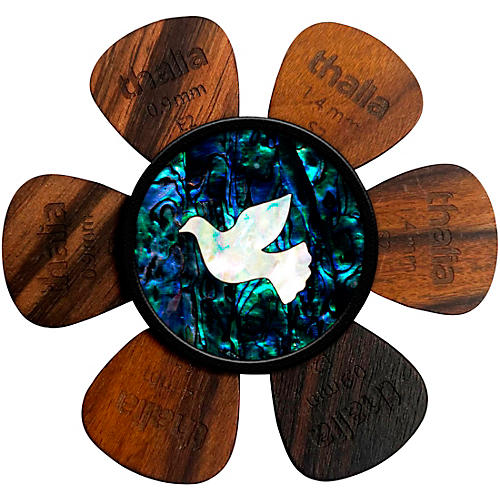 Thalia Pick Puck Pick Holder Blue Abalone with White Dove