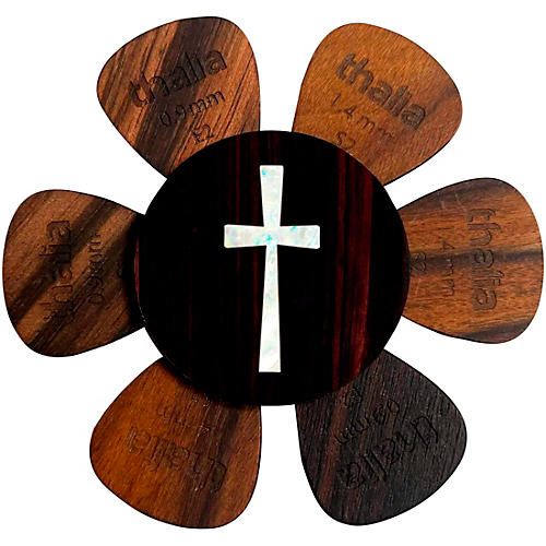 Thalia Pick Puck Pick Holder Ebony Ink with Pearl Cross