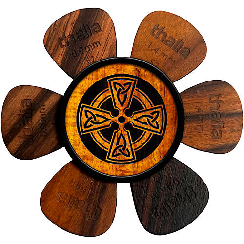 Thalia Pick Puck Pick Holder Hawaiian Koa Celtic Cross