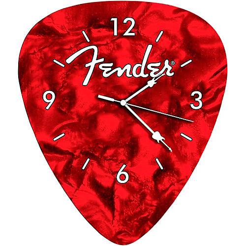 Fender Pick Shaped Wall Clock Red