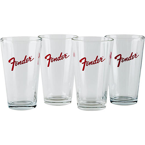 Pint Glasses with Red Fender Logo