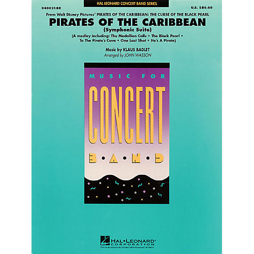 Hal Leonard Pirates of the Caribbean (Symphonic Suite) Concert Band Level 4 Arranged by John Wasson