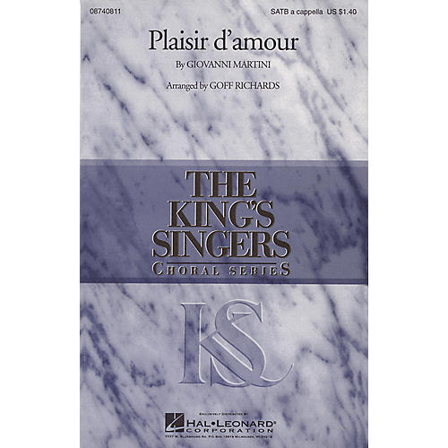 Hal Leonard Plaisir d'Amour SATB a cappella by The King's Singers arranged by Goff Richards
