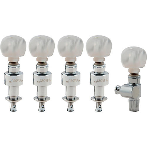 Grover Planetary Round Pearloid Button Tuning Pegs Chrome