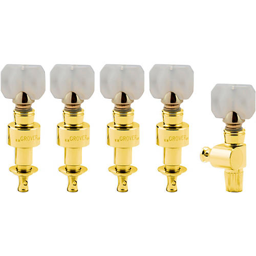 Grover Planetary Square Pearloid Button Tuning Pegs Gold