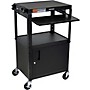 H. Wilson Plastic Cart with Steel Cabinet and Pullout Keyboard Tray