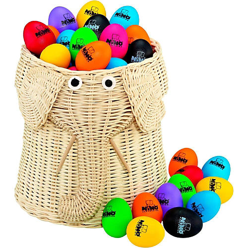 Nino Plastic Egg Shaker 80-Piece Assortment with Basket