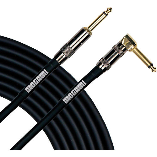 Mogami Platinum Instrument Cable With Right Angle to Straight End Connectors 20 ft. Right Angle to Straight