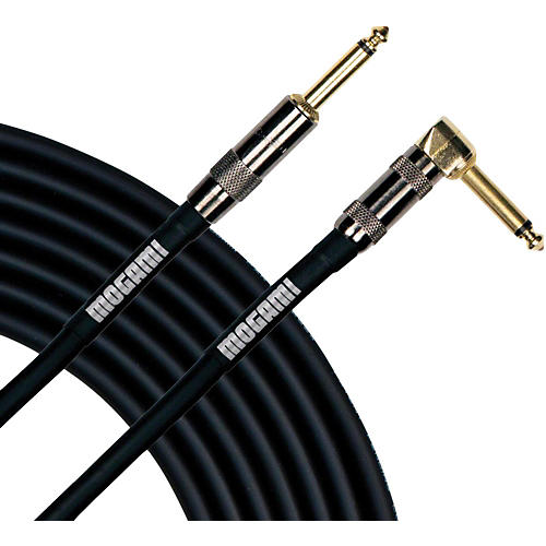 Mogami Platinum Instrument Cable with Right Angle to Straight End Connectors 20 ft. Right Angle to Straight