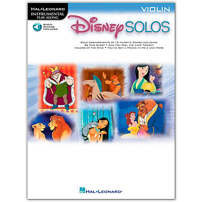 Hal Leonard Play-Along Disney Solos Book for Violin (Book/Audio Online)