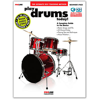 Proline Play Drums Today! Beginner's Pack Book/Audio & Video Online