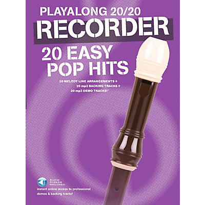 Music Sales Playalong 20/20 Recorder - 20 Easy Pop Hits (Book/Audio)