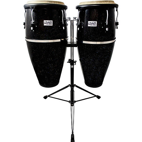 Toca Players Series Fiberglass Congas With Double Conga Stand 10 and 11 in. Black Sparkle