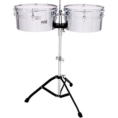 Toca Players Series Timbale Set with 13 and 14 in. steel drums and single braced stand