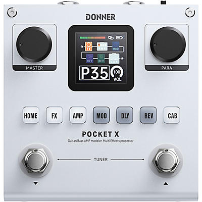 Donner Pocket X Guitar/Bass Amp Modeler and Multi-Effects Pedal -
