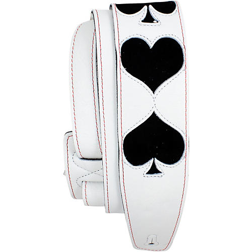 Perri's Poker Leather Guitar Strap White 2.5 in.