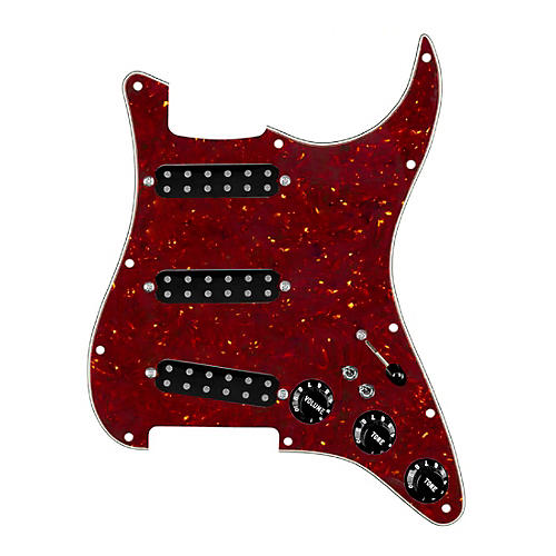 920d Custom Polyphonic Loaded Pickguard for Strat With Black Pickups and Knobs and S7W-2T Wiring Harness Tortoise
