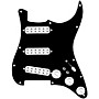 920d Custom Polyphonic Loaded Pickguard for Strat With White Pickups and Knobs and S7W-2T Wiring Harness Black