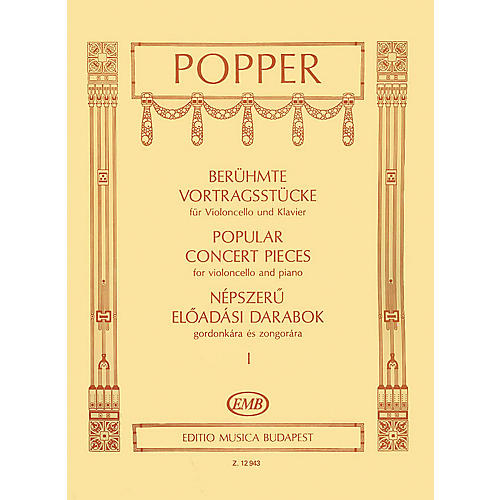 Editio Musica Budapest Popular Concert Pieces - Volume 1 (Cello and Piano) EMB Series Composed by Dávid Popper