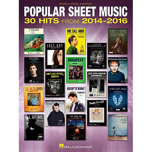 Popular Sheet Music - 30 Hits from 2014-2016 Piano/Vocal/Guitar Songbook