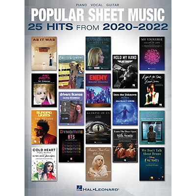 Hal Leonard Popular Sheet Music 25 Hits from 2020-2022 Piano/Vocal/Guitar Songbook