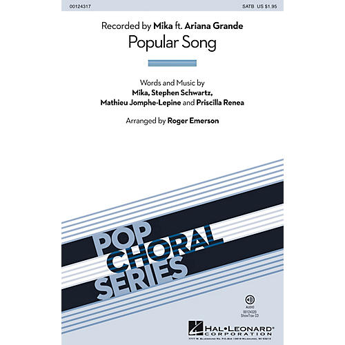 Hal Leonard Popular Song SATB by Mika arranged by Roger Emerson