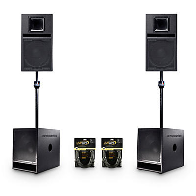 BASSBOSS Portable Performer Package With SV9-MK3 Pair, BB15-MK3 Pair, Speaker Poles & Cables