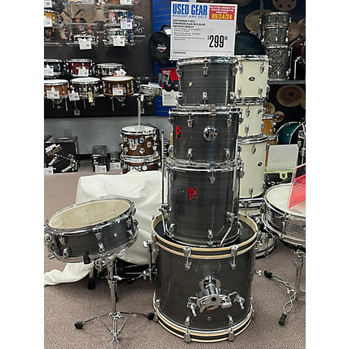 Premier Powerhouse Drum Kit Black with Silver Pinstripes