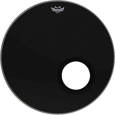 Remo Powerstroke 3 Ebony Resonant Bass Drum Head With 5" Port Hole -