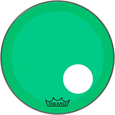 Remo Powerstroke P3 Colortone Green Resonant Bass Drum Head 5" Offset Hole