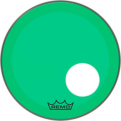 Remo Powerstroke P3 Colortone Green Resonant Bass Drum Head With 5" Offset Hole