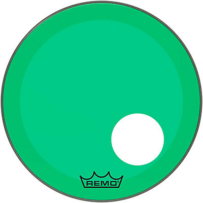 Remo Powerstroke P3 Colortone Green Resonant Bass Drum Head With 5" Offset Hole