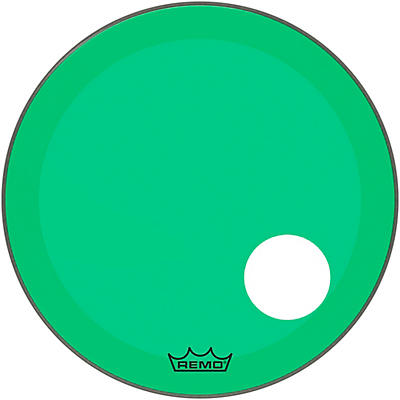 Remo Powerstroke P3 Colortone Green Resonant Bass Drum Head With 5" Offset Hole