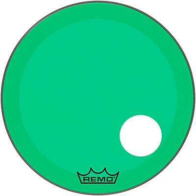 Remo Powerstroke P3 Colortone Green Resonant Bass Drum Head With 5" Offset Hole