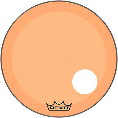 Remo Powerstroke P3 Colortone Orange Resonant Bass Drum Head with 5" Offset Hole
