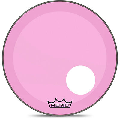 Remo Powerstroke P3 Colortone Pink Resonant Bass Drum Head With 5" Offset Hole