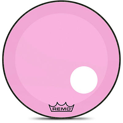 Remo Powerstroke P3 Colortone Pink Resonant Bass Drum Head With 5" Offset Hole