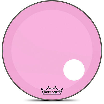 Remo Powerstroke P3 Colortone Pink Resonant Bass Drum Head With 5" Offset Hole