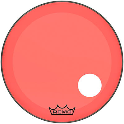 Remo Powerstroke P3 Colortone Red Resonant Bass Drum Head with 5" Offset Hole