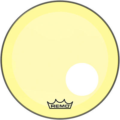 Remo Powerstroke P3 Colortone Yellow Resonant Bass Drum Head With 5" Offset Hole