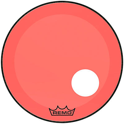 Remo Powerstroke P3 Resonant Colortone Red Bass Drum Head With 5" Offset Hole