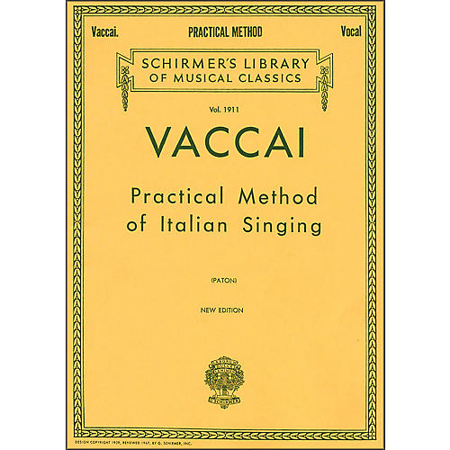 G. Schirmer Practical Method Of Italian Singing for High Soprano Voice By Vaccai