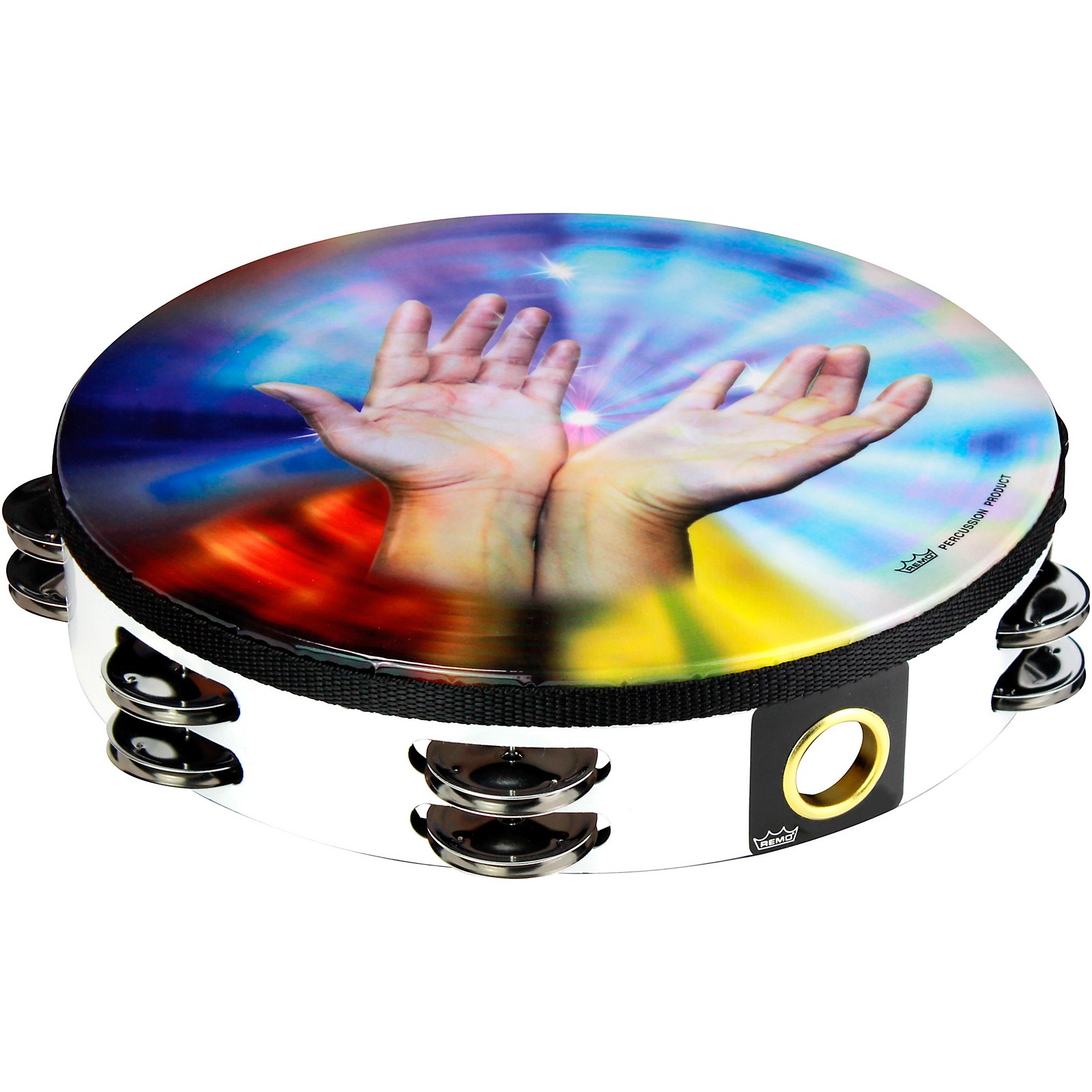 Remo Praise Tambourine 10 in. Sharing Hands Musician's Friend