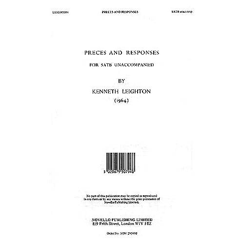 Novello Preces and Responses SATB a cappella Composed by Kenneth Leighton