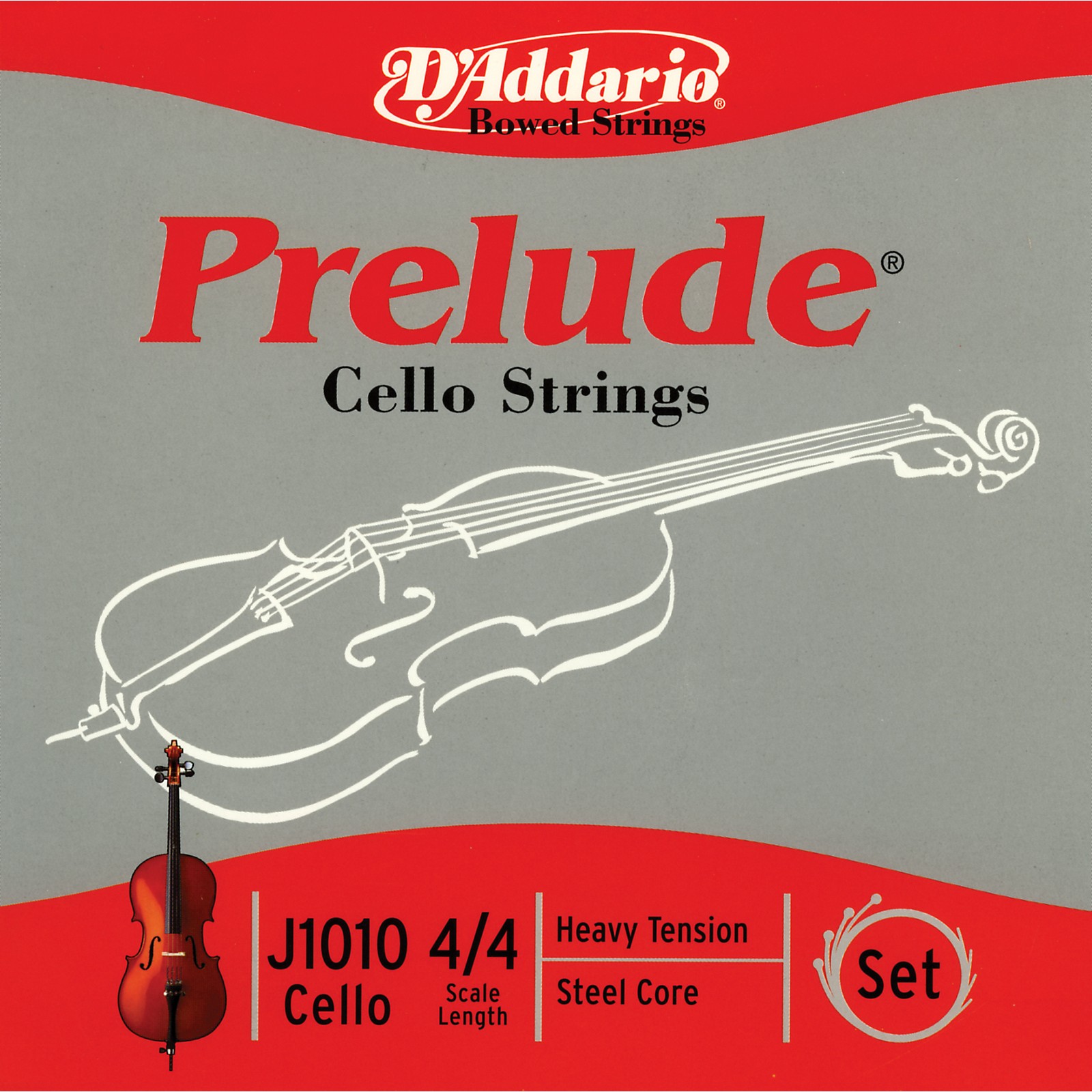 D'Addario Prelude 4/4 Size Heavy Cello String Set Musician's Friend