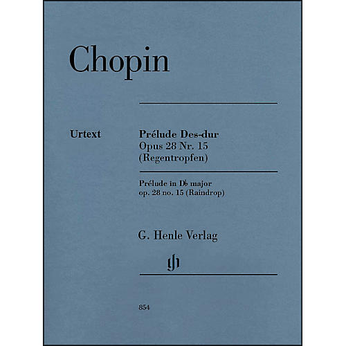 G. Henle Verlag Prelude D Flat Major Op. 28. No. 15 (Raindrop) Piano By Chopin