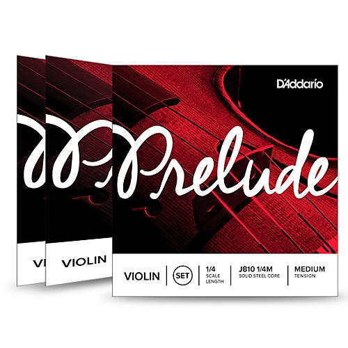 D'Addario Prelude Violin String Set 3 Box Special 1/4 Size, Medium