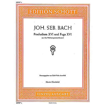 Schott Prelude and Fugue No. 16 in G Minor (from The Well-Tempered Clavier Book 1, BWV 861) Schott Series