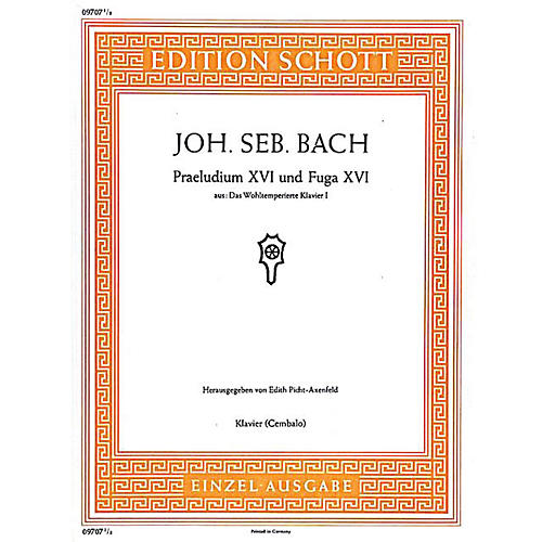 Schott Prelude and Fugue No. 16 in G Minor (from The Well-Tempered Clavier Book 1, BWV 861) Schott Series